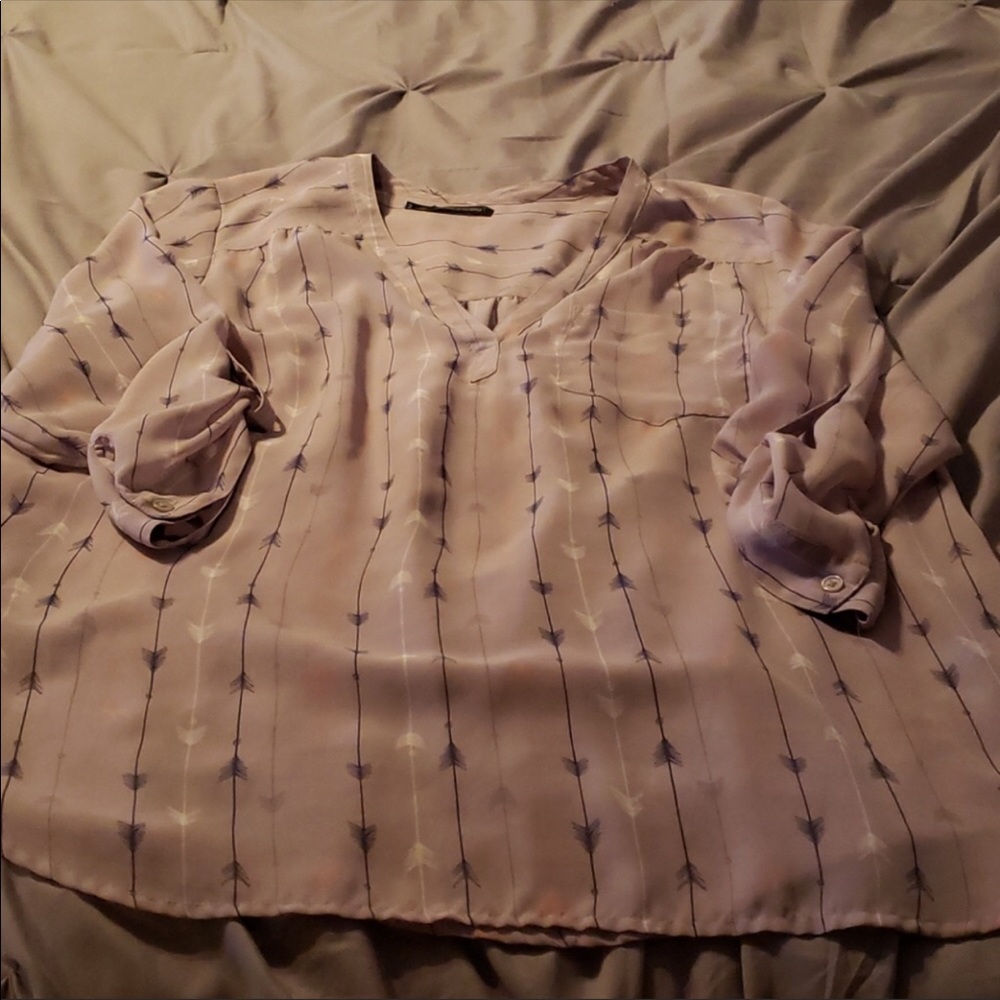Maurices Purplish-grey chiffon shirt